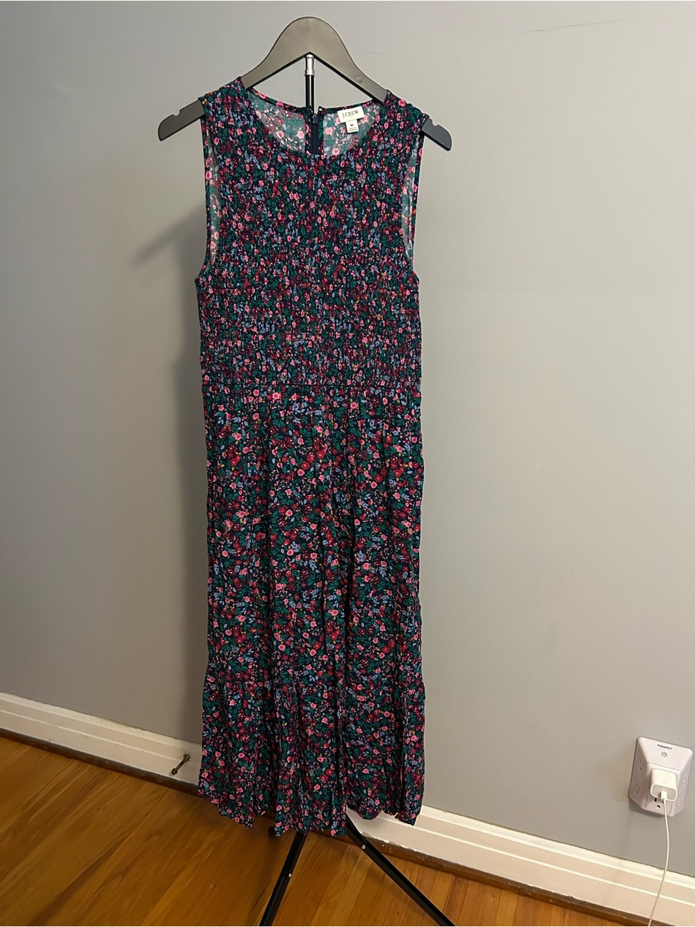 NWT J Crew Smoked Midi Dress with headband
